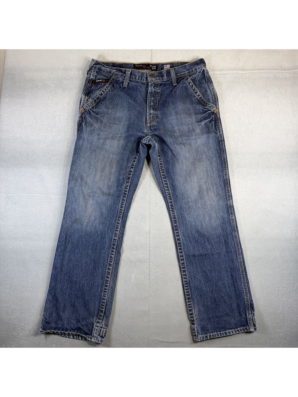 Ariat FR M4 Relaxed Boot Jeans Mens 36x32 Blue Medium Wash Carpenter Denim